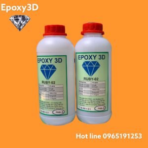Bộ 1kg Epoxy Resin 3D Ruby 04 ĐỔ Khối